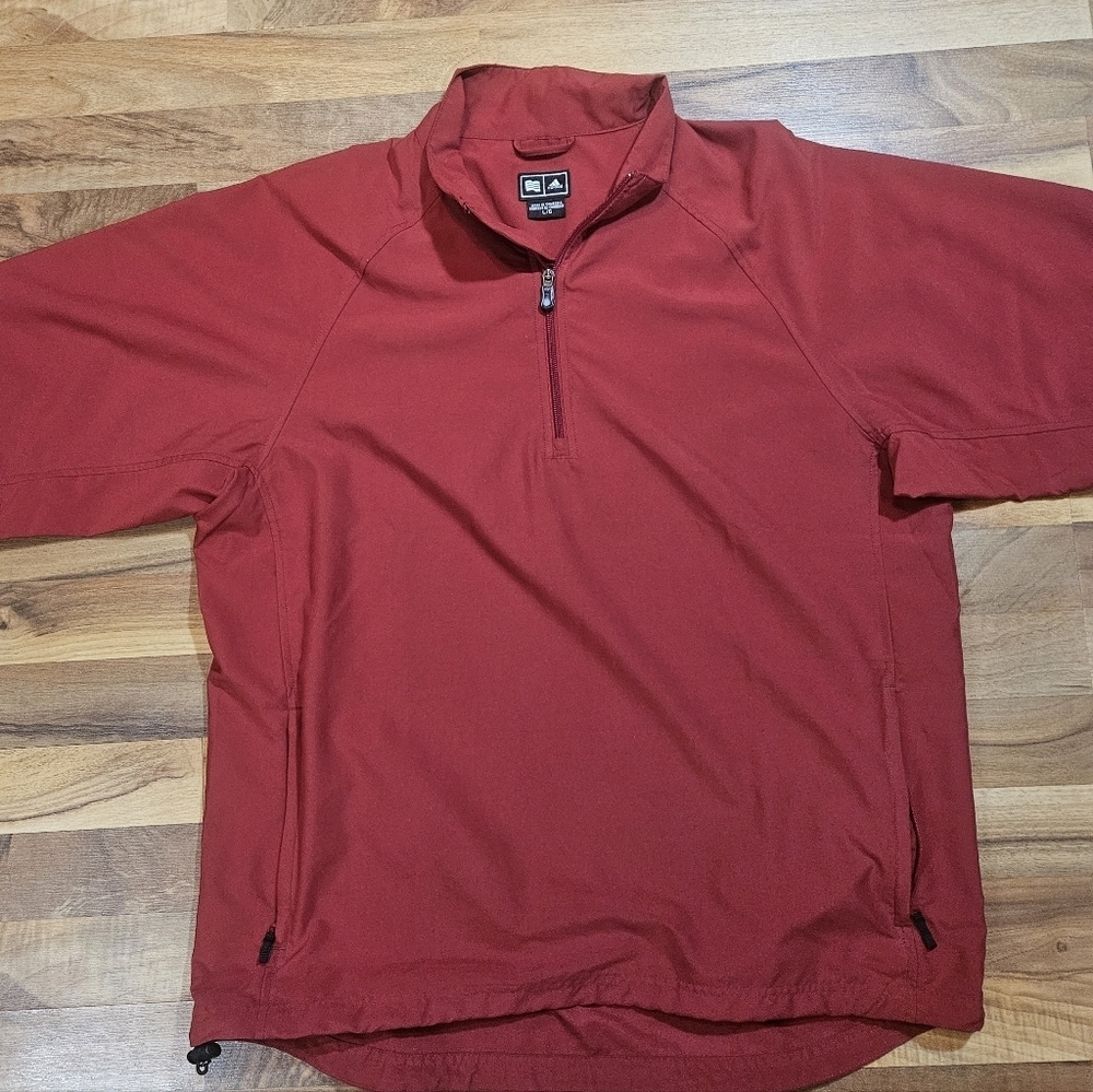 Adidas Climacool Performance Red Pullover Short Sleeve Large
